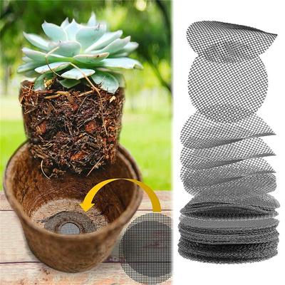 Plant Pot Circular  Pad, Flowerpot Drainage Mesh, Potted Plant Net Bottom Pad, Gardening Hole Net for Pots and Planters