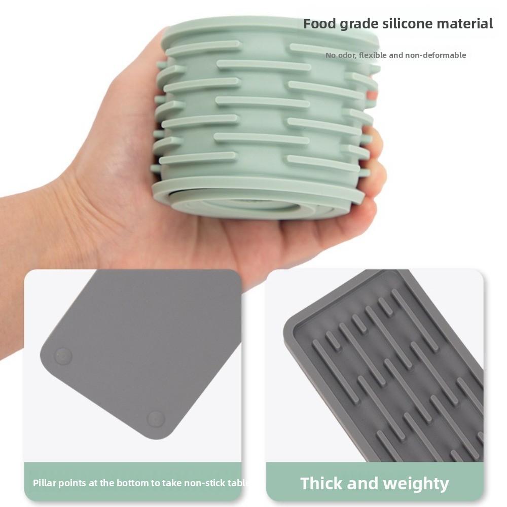 Non-slip Silicone Drainage Mat Large Size Foldable Longer Faucet Mat Multifunctional Utensils Drying Sink Placemat Tableware