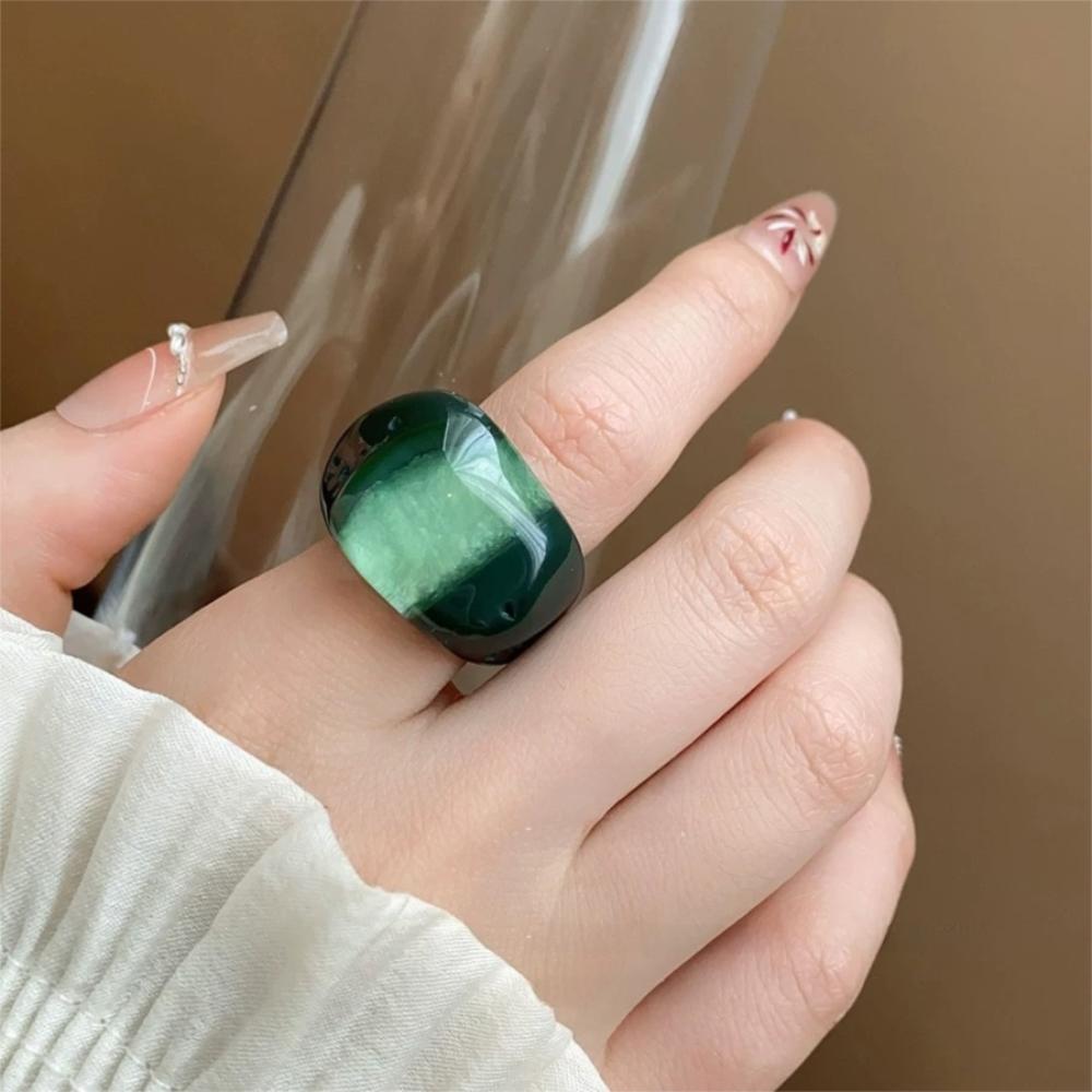 Melard Color Transparent Resin Ring Charm Irregular Ring Temperament Acrylic Geometric Ring  Gift