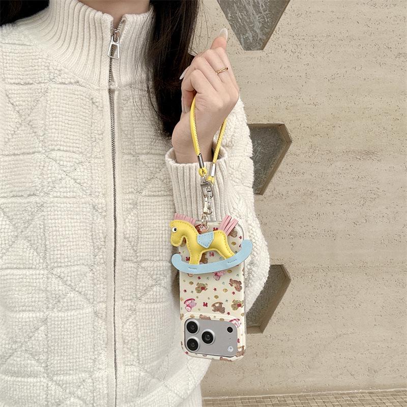 Colorful Star Wooden Horse Case for iPhone 17/16 Pro Max/15/14 - New Model for Women