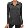 Women's Casual Half-zip Pullover Long-sleeve Top