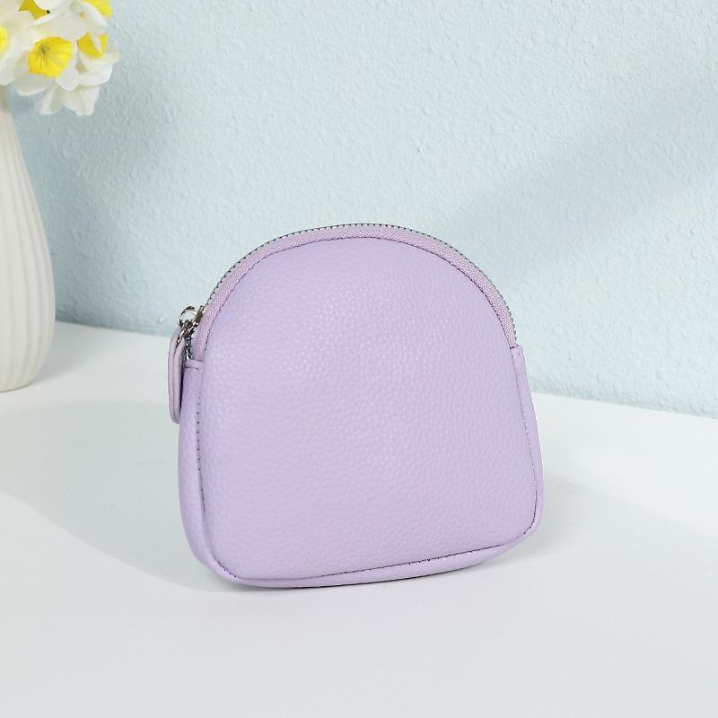 Coin Purse Portable Thin Mini Clutch Simple Soft Leather Zipper Coin Purse Earphone Bag Storage Bag Female Bag