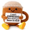 New Funny Emotional Support Positive Crochet Cake Doll Christmas Home Decoration Handmade Knitted Cake Desk Ornament