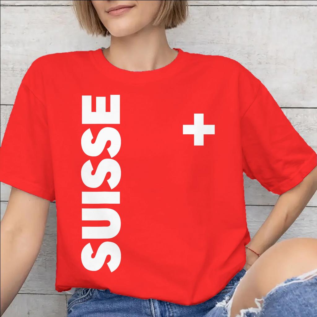 Swiss Switzerland Flag Accessories Unisex T Shirt Pure Cotton Tee Graphic Printed Tshirt Clothing