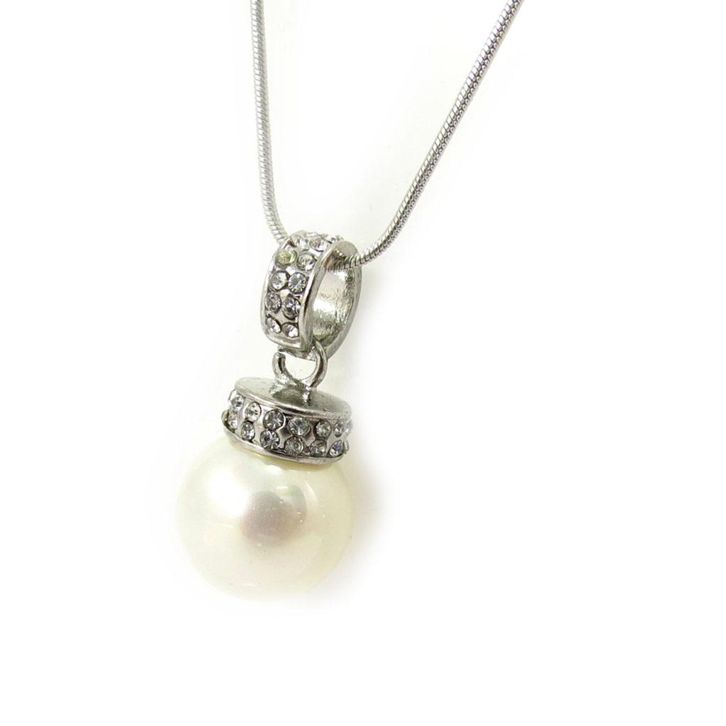 Les Trésors De Lily [K2398] - Pearly White 'Sissi' Necklace