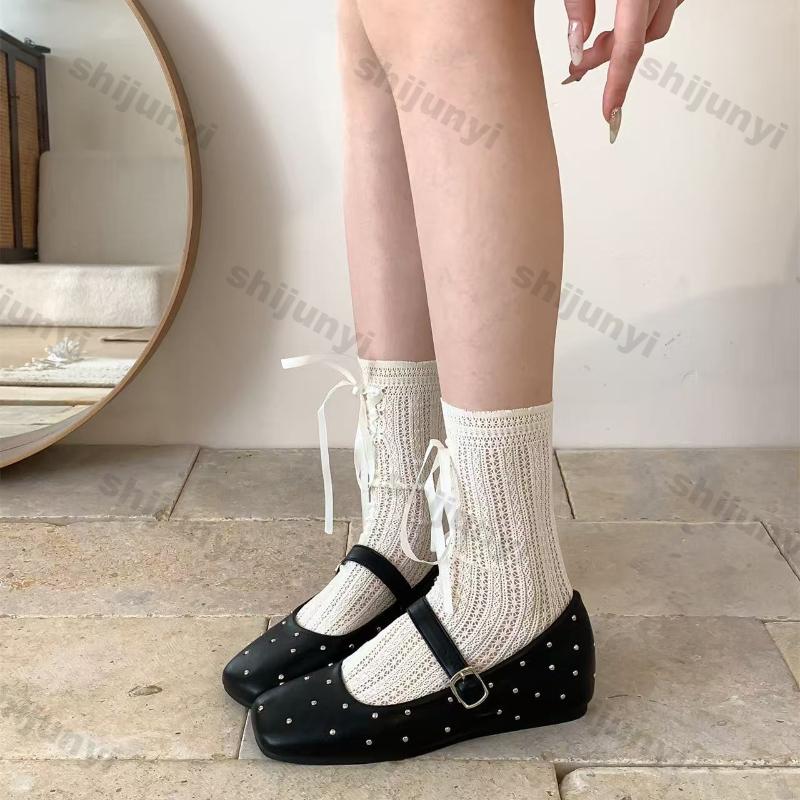 Women's Square Toe Shallow Ballet Single Shoes New Fashion Buckle Spring Autumn Mary Jane Ladies Round Toe Platform Casual Shoes