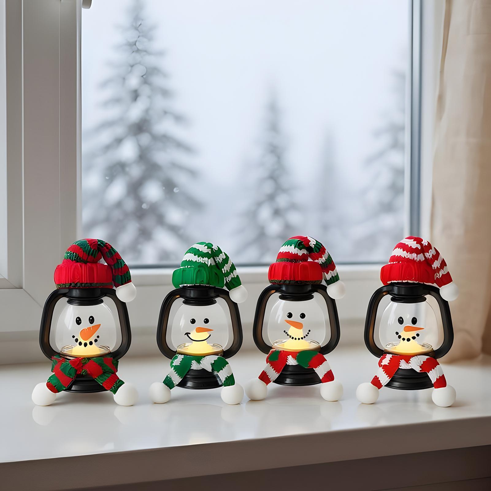

Mini Christmas Snowman Lantern With Hat And Scarf Winter Portable Christmas Decorations For Door Entryway Windowsill Kitchen CHINA
