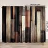 2 Stück   Frühling Sommer Vorhänge Streifen rustikaler Stil Vintage Holz Lichtdurchlässig transparente Vorhänge Polyester Gewebe Außendekorationen