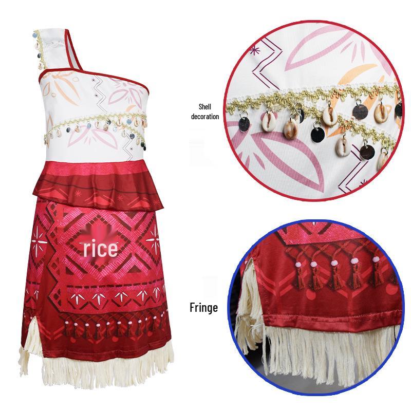 Moana 2 Inspired Maui Dress for Girls - Perfect for Halloween or Performances