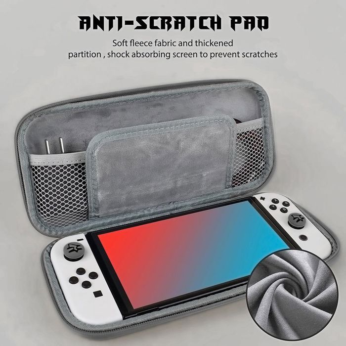 Housse de protection pour Nintendo Switch - E.F.CONNECTION - Antichoc - Rangement pour 10 cartes - Noir