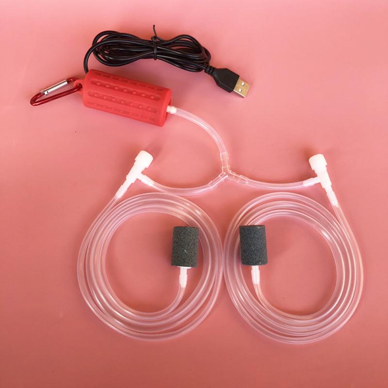 Haushalt Mini Sauerstoffpumpe Mit Doppel Luftstein Stumm USB Aufladung Luftpumpe Aquarium Fischbecken