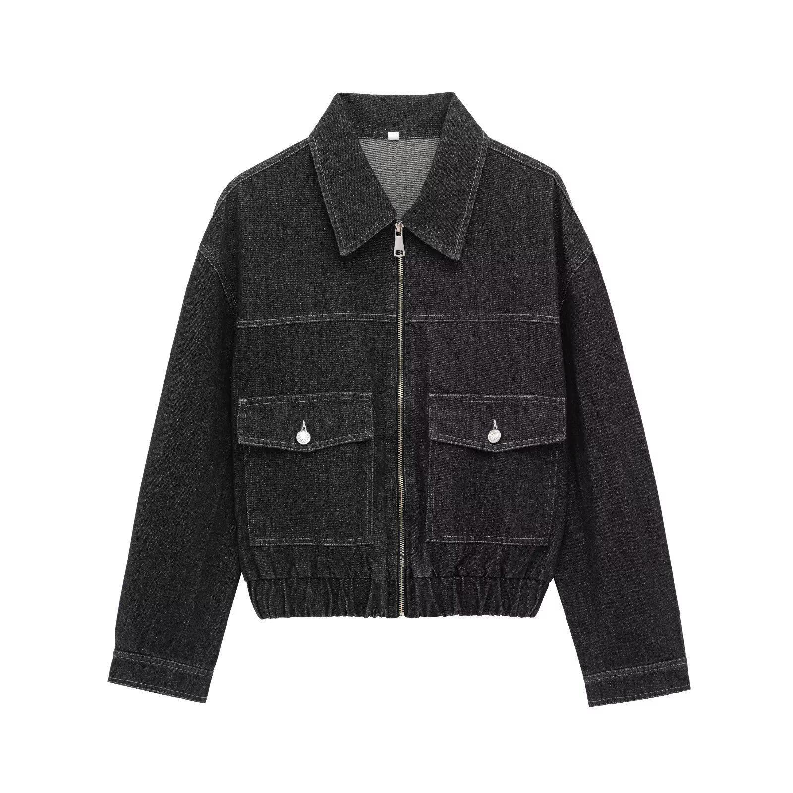 

Женский джинсовый комплект куртка и брюки в европейском и американском стиле, весна 2025 M