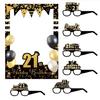 Birthday Party Photo Frame Glasses Set Birthday Party Decoration for Teen Family Birthday Celebration Party Decoration