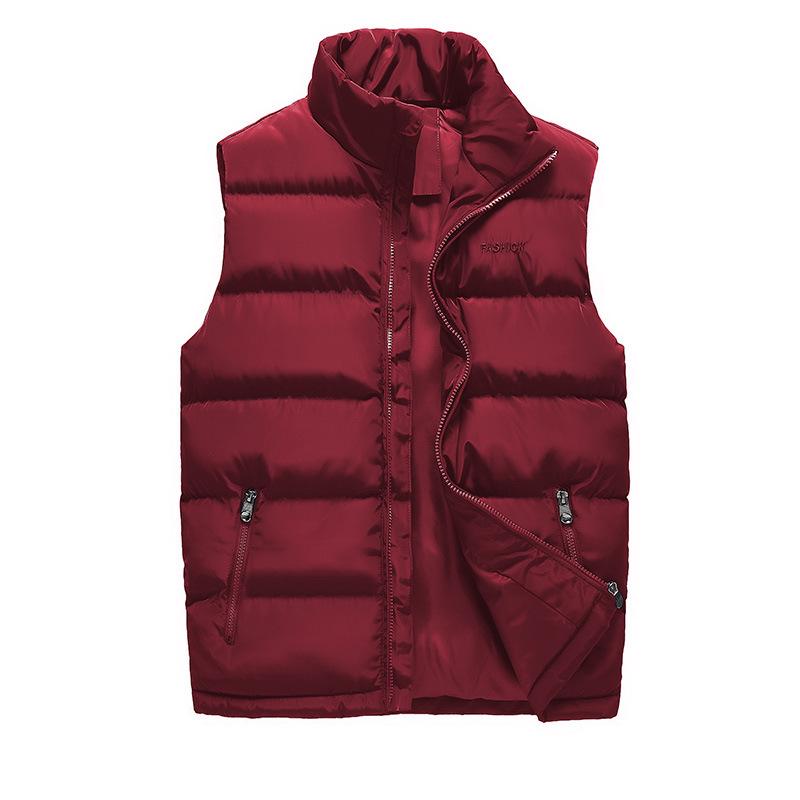 Men's Vest New Autumn and Winter Feather Cotton Vest Men's Thermal Vest Men's Korean Version Slim Vest