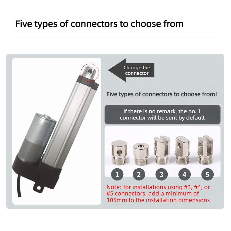 IP66 2000N Small Lifter DC Push Rod Rain Proof Electric Linear Actuator Low Noise High Thrust Telescopic Rod