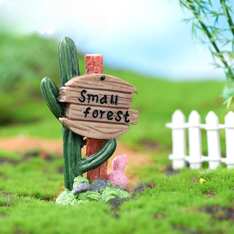 

Мох Микро-ландшафт Смола Ремесло Суккулент Ландшафтные Украшения Кактус Дорожный Знак Маленькие Украшения Материалы серый