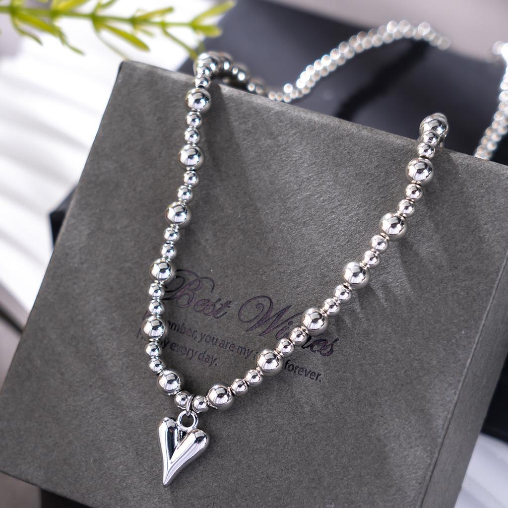 Accessories, Geometric Handmade Beaded Round Bead Neck Chain Women, Versatile Necklace Hot Selling Love Necklace