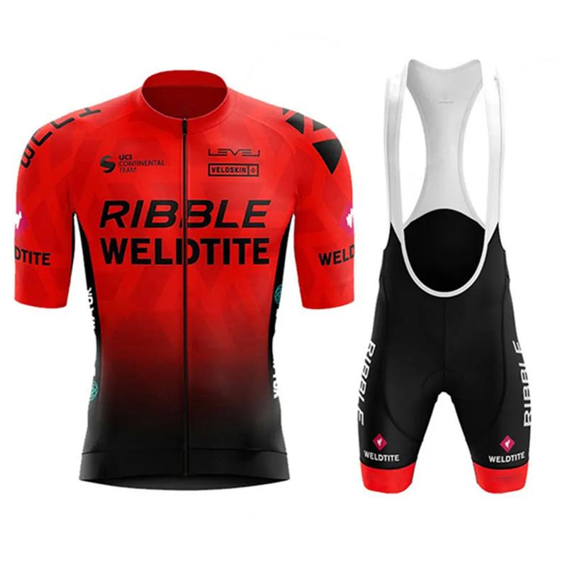 

2026 Ribble Weldtite Cycling Jersey Set Short Sleeve Men Anti-UV Bike Summer Cycling Clothing Maillot Ciclismo Hombre Bicycle Suit S