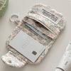 Cute Floral Pendant Card Holder & Multi-Layer Coin Purse Canvas Earphone Storage Bag
