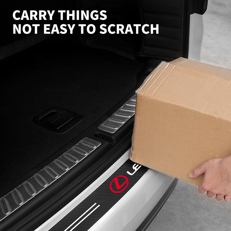 Carbon Fiber Car Rear Bumper Trunk Guard Protected Sticker For Lexus F SPORT IS250 IS200 CT200h GS300 LS430 RX450h LX570 IS300
