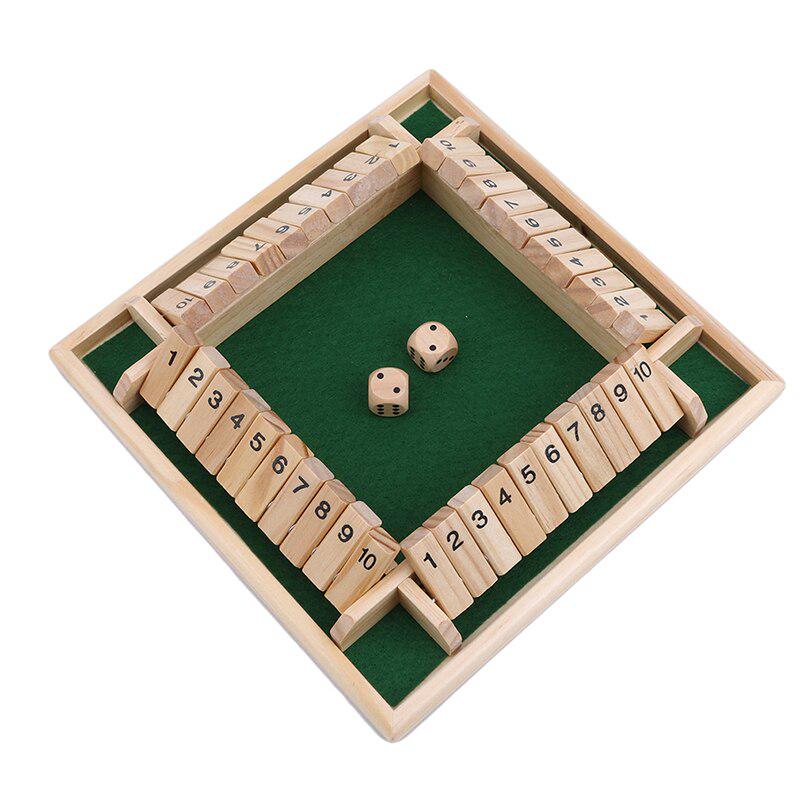 Wooden Shut the Box Game Board Number Drinking Dice Favor Toy Playing Xmas Gift~ Wooden Shut the Box Game Board Number Drinking Dice Favor Toy Playing Xmas Gift~