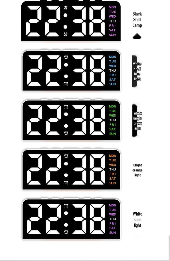 GH8033 Innovative LED Digital Desk Clock with Large Numerals - Multifunctional Alarm and Date Display