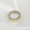 OEVAS Full 5*5mm High Carbon Diamond Wedding Rings S925 Silver Plated Gold for Women Eternity Ring Party Fine Jewelry Gift