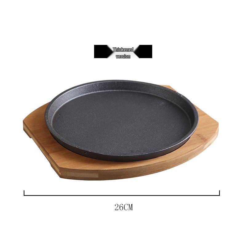 Round Thickened Cast Iron Griddle: Korean BBQ & Western Steak Pan