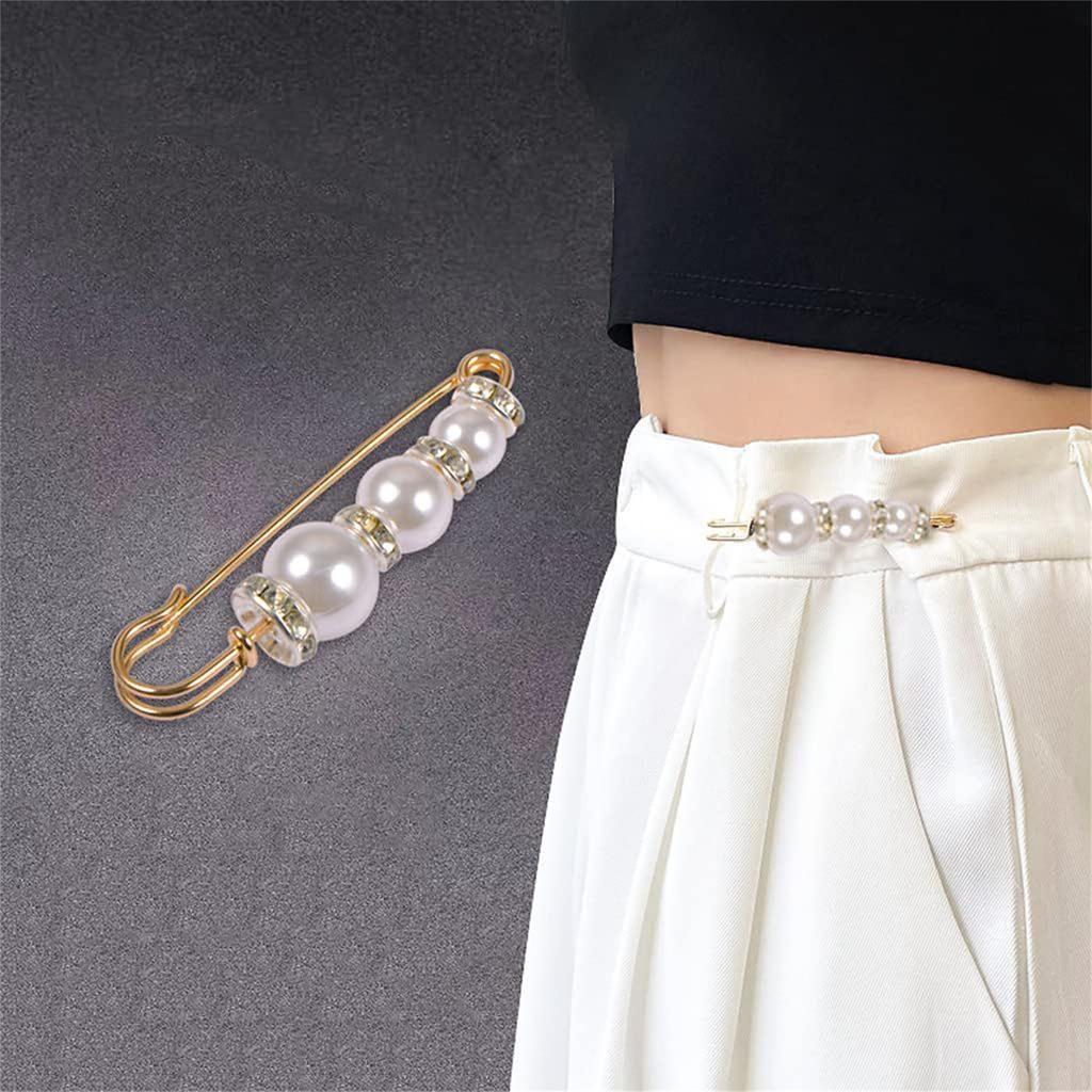 55Pcs Brooch Pins Sweater Shawl Clips Artificial Pearls Brooches Charm for Sock Shoes Rhinestones Safe Pins for Women