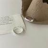 S925 Sterling Silver Women's Wide Face Irregular Open Ring - Simple Polished Cold Style