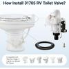 31705 3 RV Toilet Water Valve Kit Freeze-Resistant & Leak-Resistant, Fit For Thet-Ford RV Toilet Parts Compatible With Thet-Ford Aqua-Magic V High