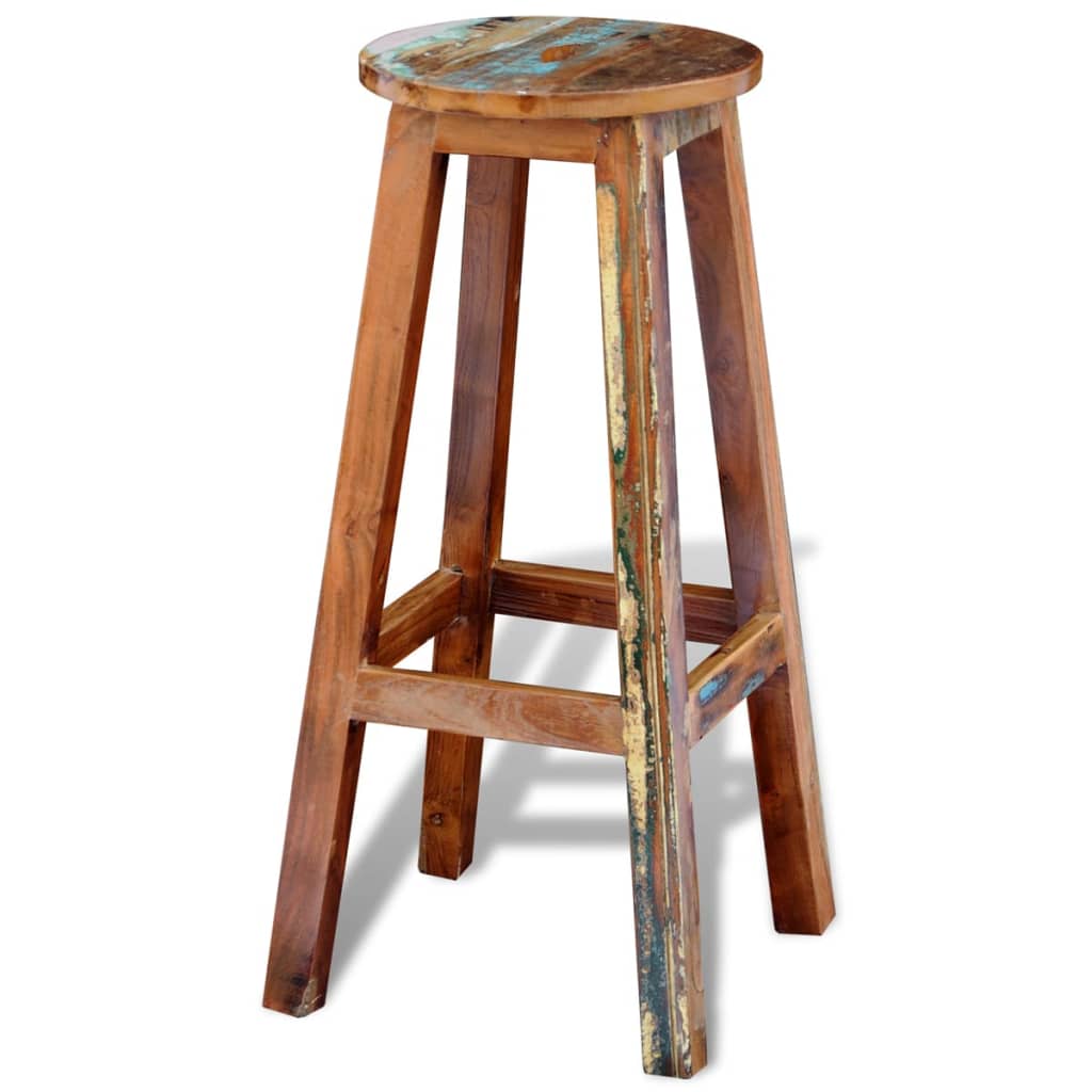 Vidaxl Bar Stool, Solid Reclaimed Wood