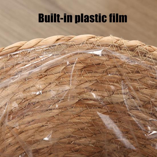 Wicker Planter Basket with Handles Indoor Outdoor Plants Rattan Woven Planter Pot Home Living Room Balcony Garden Round Decorative Flower Pot