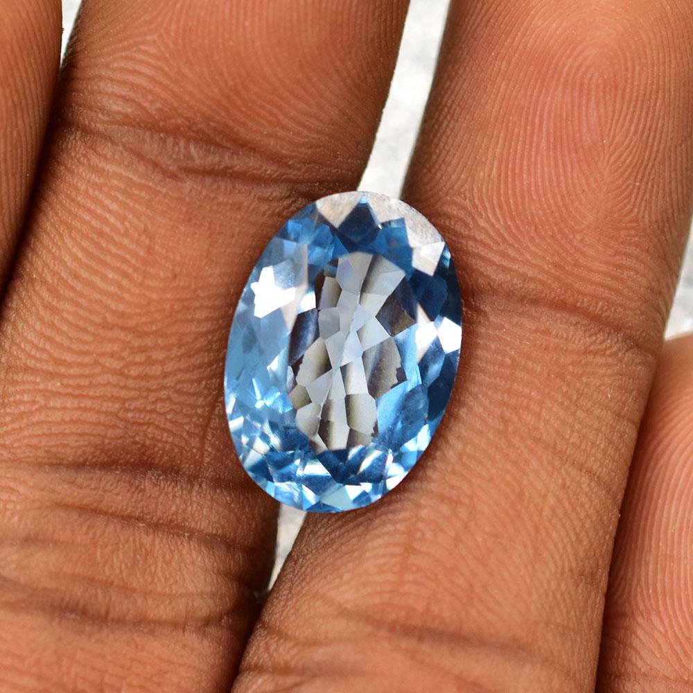 9.95 Ct NATURAL Blue Aquamarine Unique Oval Cut Loose Gemstone