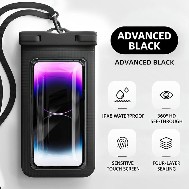 

Swim Waterproof Touchscreen Phone Bag Protective Case Outdoor Diving And Swimming Crossbody Phone Case чорний