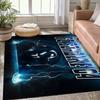 Schalke 04 Football Field Outline Rug, Anti-Slip Floor Mat with Official S04 Crest Print, Sports Decor Carpet for Fan Cave & Bedroom
