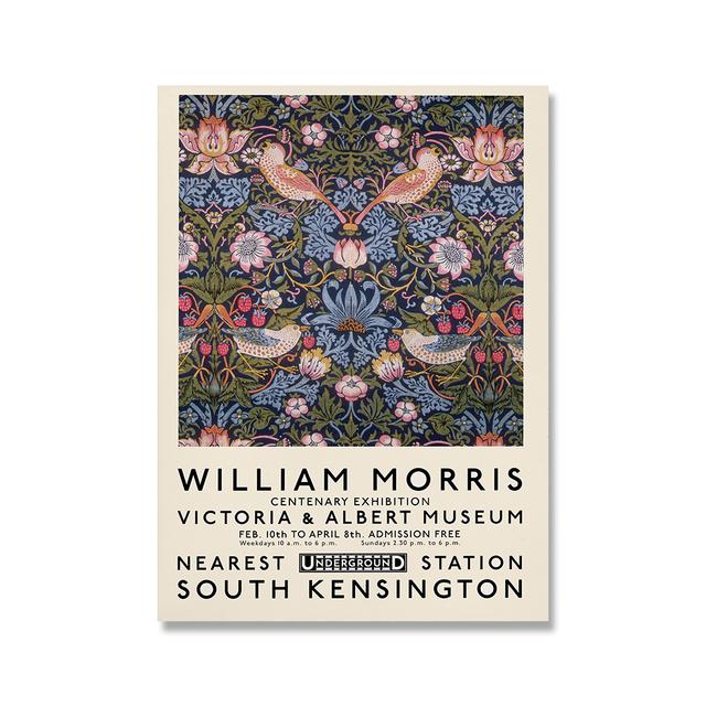 William Morris Leinwanddruck Victoria and Albert Museum Ausstellungsplakat London Underground Jugendstilgemälde Wanddekoration