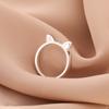 New Fashion 925 Sterling Silver Jewelry Exquisite Aesthetic Small Fresh Cute Cat Ears Animal Opening Rings R006