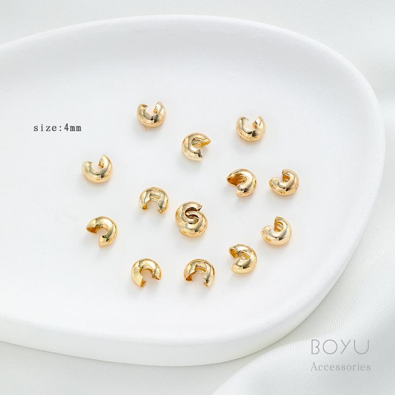 14K Gold Positionierverschluss Schließe Clip für DIY Perlenkette - Farbbeständige Perlenendkappe