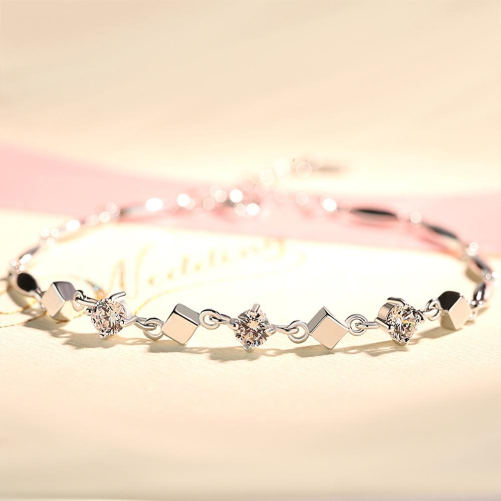 925 Silver Plated Roman Love Bracelet Elegant Jewelry for Women