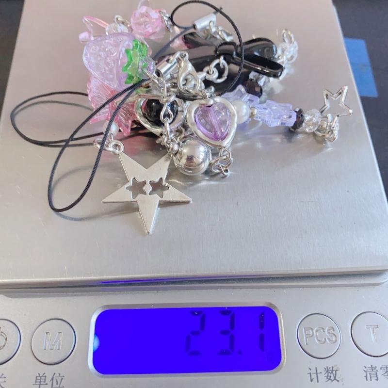 4Pcs Cute Bowknot Star Pendant Phone Charm Y2K Phone Chain Strap Sweet Bag Decoration Lanyards Keychain Accessories