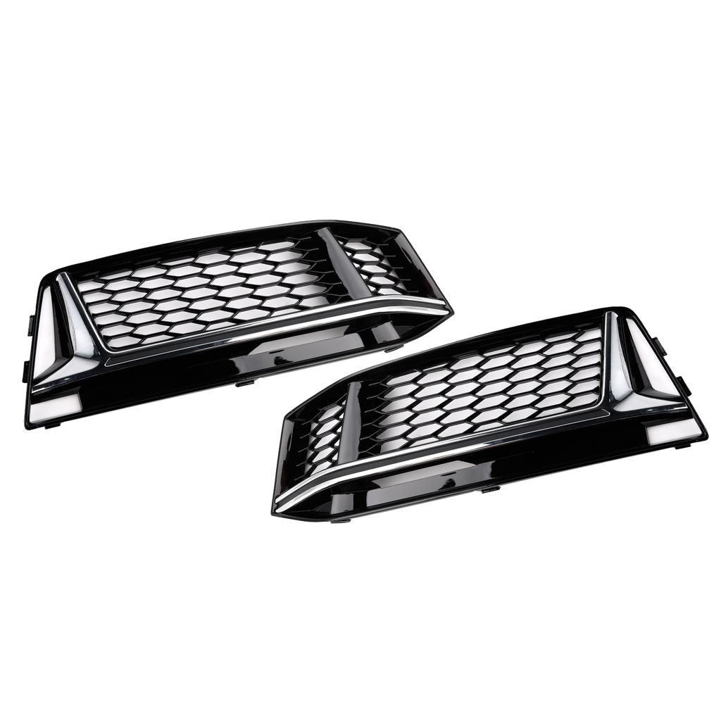 2PCS Fog Light Cover Grille Grill Fit A4 B9 S-Line S4 2016-2018