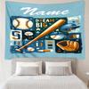 Custom Name Baseball Print Tapestry, Backdrop, Easy Setup, Ideal for Bedroom, Office & Living Room, with Aesthetic Wall Hanging Decor.