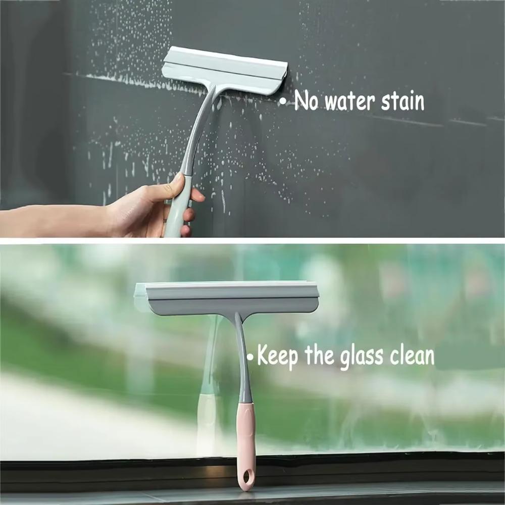 Double-sided Squeegee Wiper Plastic Handle Mirror Scraper New Silicone Wiper Blade  Bathroom Home