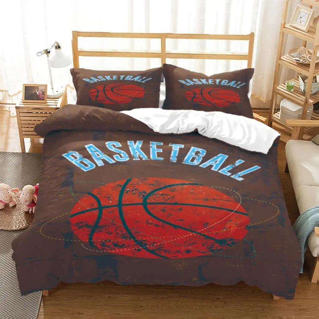 3D Gedrucktes Basketball Bettwäsche Set Basketball Bettbezug Doppel Einzel Voll Queen King Erwachsene Kinder Bettwäsche Bettdeckenbezug