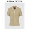 UR Women's Textured Color-Block Knit Polo Shirt