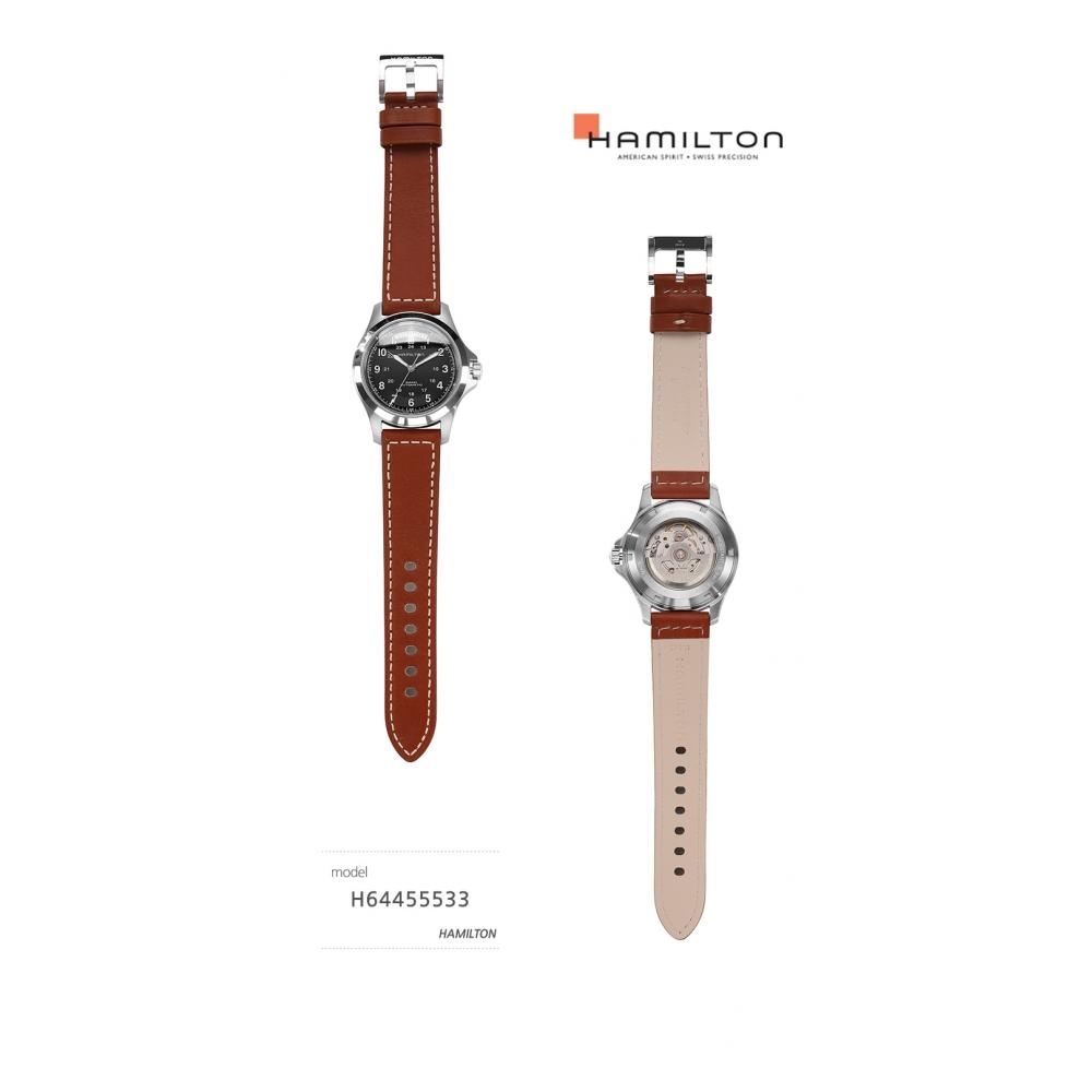 Hamilton Men S Leather Watch Khaki Field King H64455533