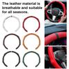 1pcs Car Steering Wheel Cover Non-Slip Circle Grip Protector Modified Black Steering Auto Wheel 15inch Shape Round I8I3