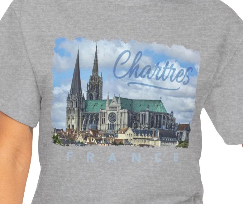 Chartres Cathedral France watercolor tee | Cathedral skyline souvenir L