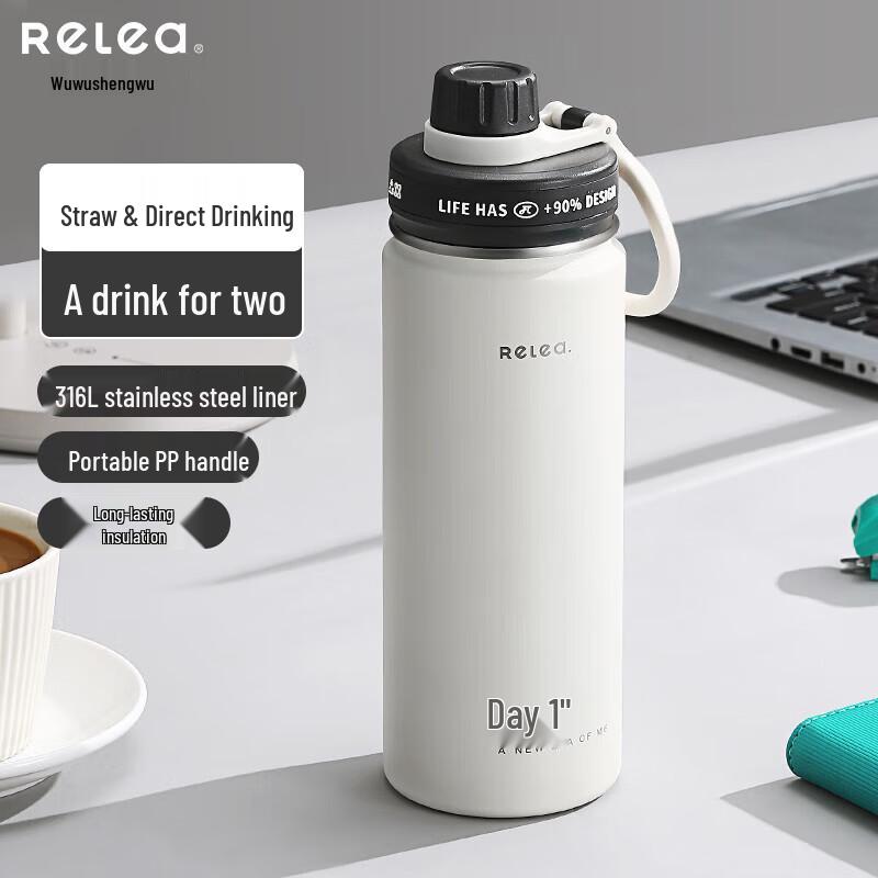 Aesthetics Life 316L Stainless Steel Straw Water Bottle